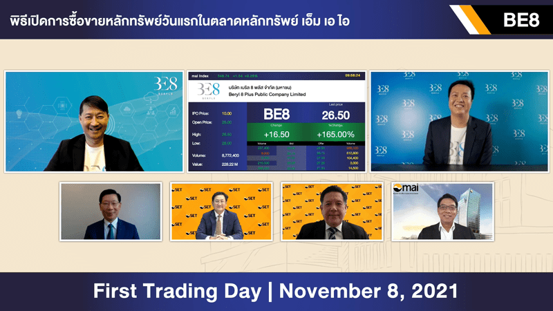 ‘BE8’ shooting to become the leading digital transformation driver in ASEAN Invests to develop tech solutions and expand capability through strategic partnerships As share trading on mai stock exchange takes off on Nov 8